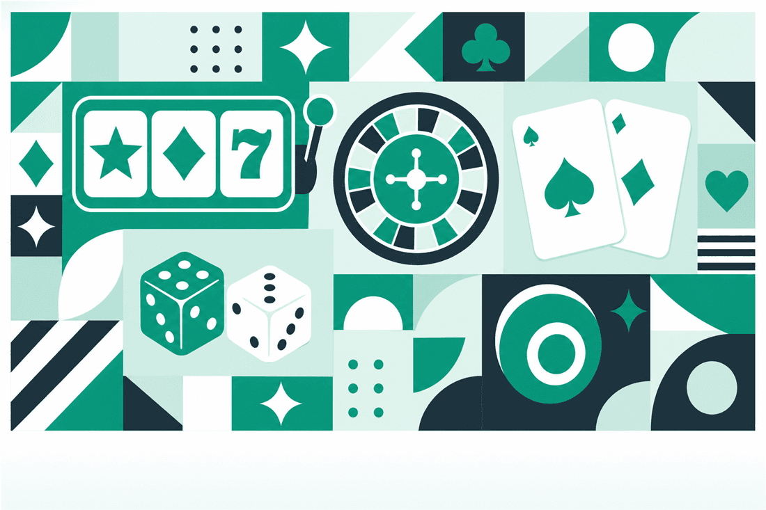 Mosaico abstracto con motivos de juegos de casino